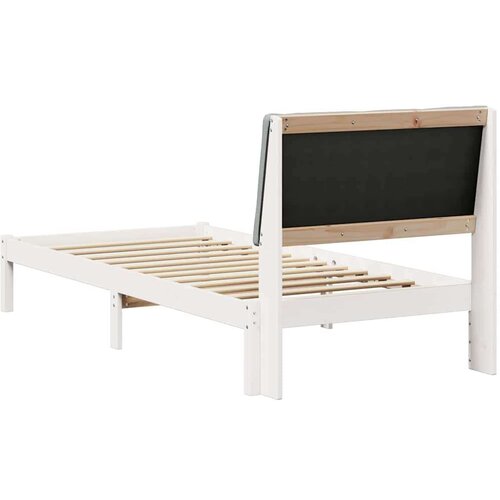  Okvir kreveta s uzglavljem Bijela i svijetlosiva 100 x 200 cm Slike