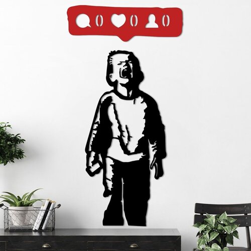 Wallity zidna dekoracija banksy metal 05, 39 x 84 cm, crna Cene