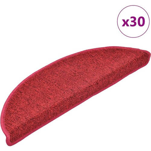  Prostirke za stepenice 30 kom 56x17x3 cm crvene poluokrugle Cene