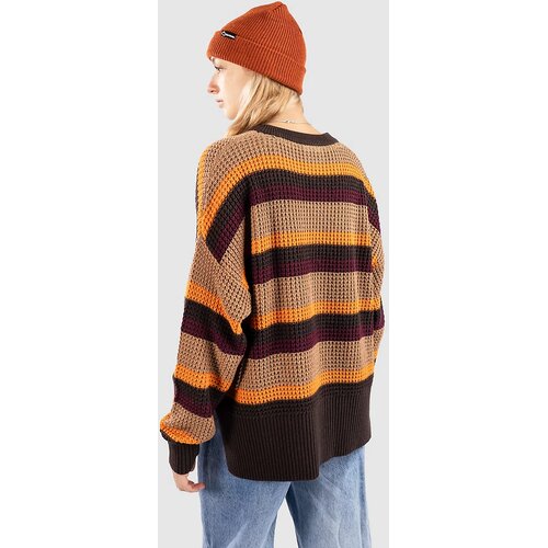 Passenger Reflection Stripey Jumper Pullover toffee brown multi stripe Slike