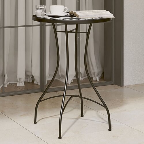  The Living Store Bistro mizica z mozaikom črna in bela Ø50x70 cm keramika - Bistro Mizica Z Mozaikom, (21500504) Cene