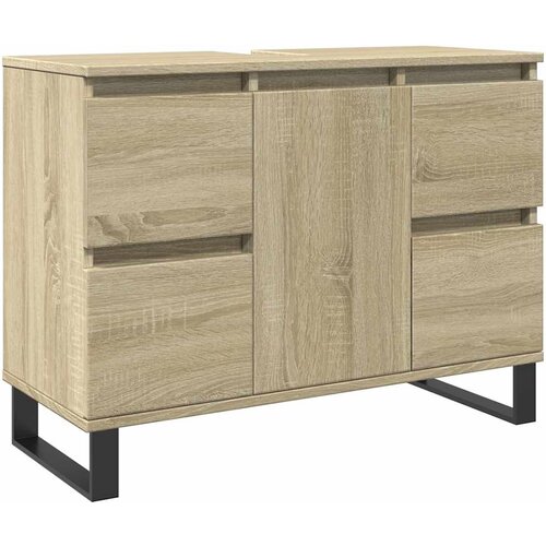 Maison Chic Kopalniška omarica - Kopalniški kabinet sonoma hrast 80x33x60 cm inženirski les, (21794609) Cene