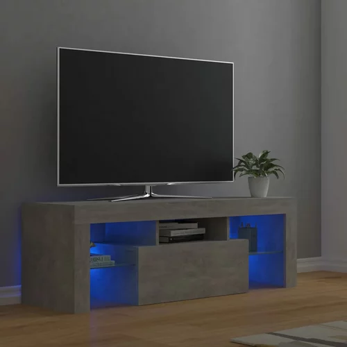 TV ormarić s LED svjetlima siva boja betona 120 x 35 x 40 cm