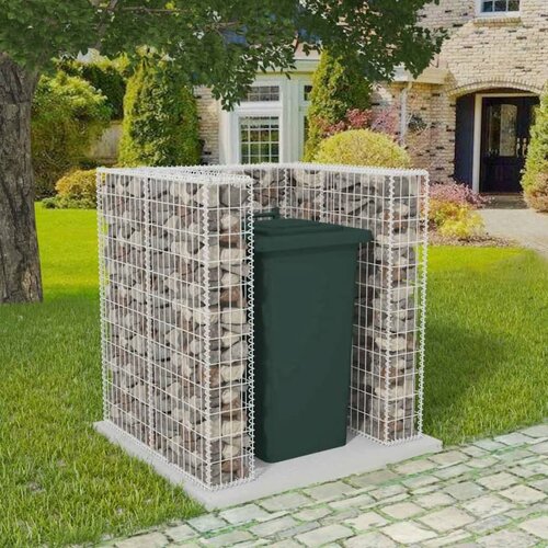 VidaXL gabion enojna ograda za ko&amp;scaron; za smeti jeklo 110x100x120 cm Slike