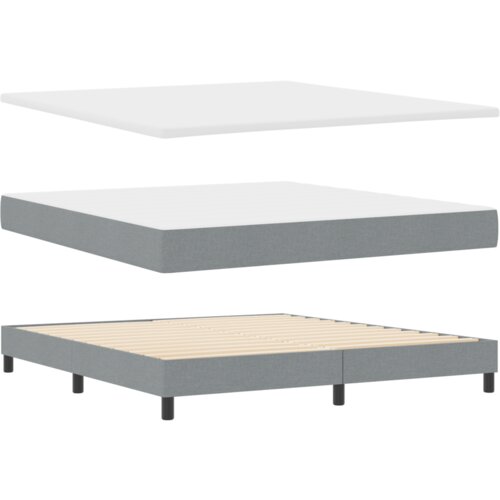  Krevet s podnicom s madracem svjetlosiva 180x200 cm tkanina Slike