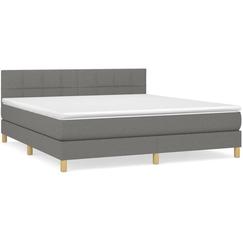 VidaXL Box spring postelja z vzmetnico temno siva 180x200 cm blago, (20790661) Slike