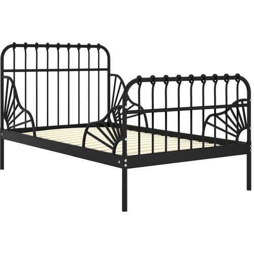 Maison Chic Raztegljiv Posteljni okvir - Enojna postelja - Postelja za odrasle črn kovinski 80x130/200 cm, (21695116) Cene