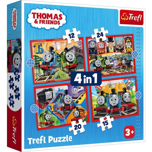 Trefl Puzzle 4u1 Thomas the Locomotive 34619 - 12/ 15/ 20/ 24 dela Cene