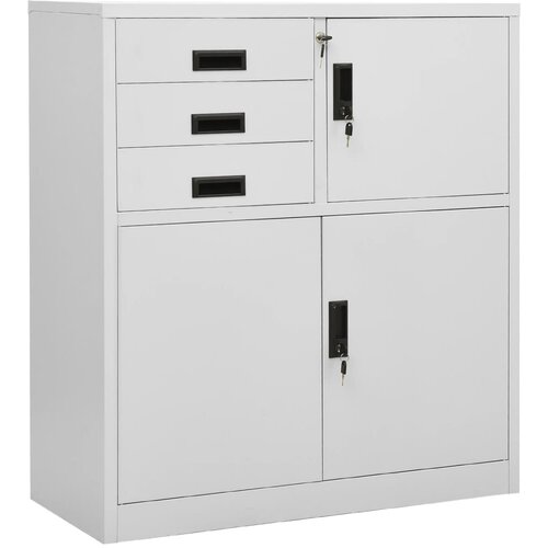 vidaXL pisarniška omara svetlo siva 90x40x102 cm jeklo Cene
