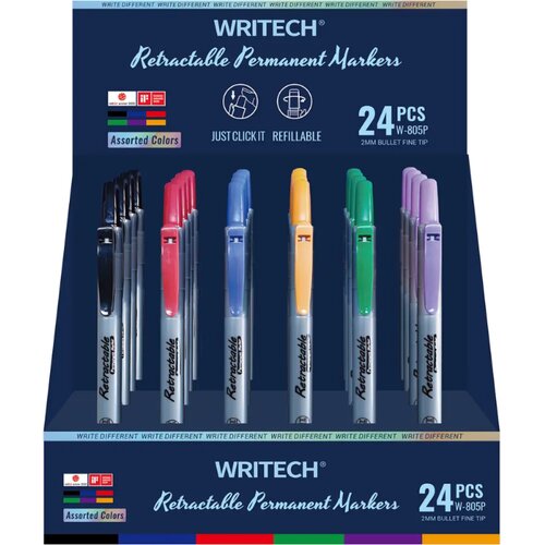 Writech Permanentni marker Retractable click, celotno stojalo 24/1 Slike