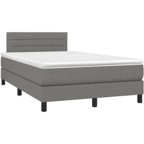  box spring s madracem LED tamnosivi 120 x 200 cm tkanina Slike