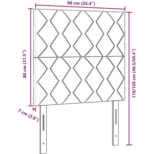  Uzglavlje Tamno smeđa 90 cm tkanina Slike