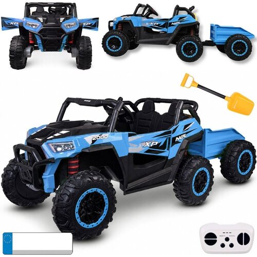 Buggy dvosjed 4x4 s prikolicom - plavi Slike