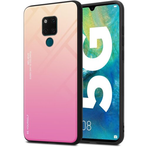  Ohi&scaron;je, združljiv s Huawei v rumeni - roza - dvobarvni za&scaron;čitni pokrov iz silikona TPU in hrbta iz kaljenega stekla, (20573427) Cene