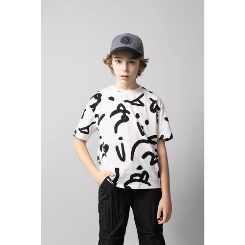 Defacto Boy Oversize Fit Crew Neck Patterned T-Shirt Slike