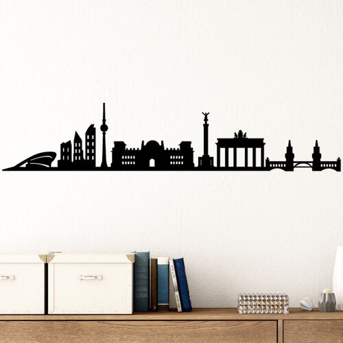 Wallity Zidna dekoracija Berlinski panoramski pogled, 119x24 cm, 1,5 mm, crna Cijene