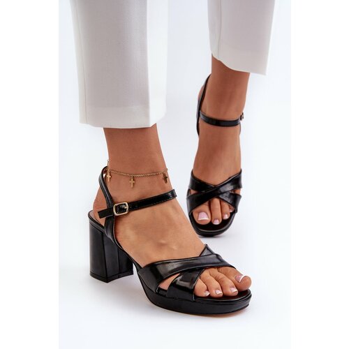 Kesi Women's High Heeled Sandals Eco Leather Black Jatine Slike