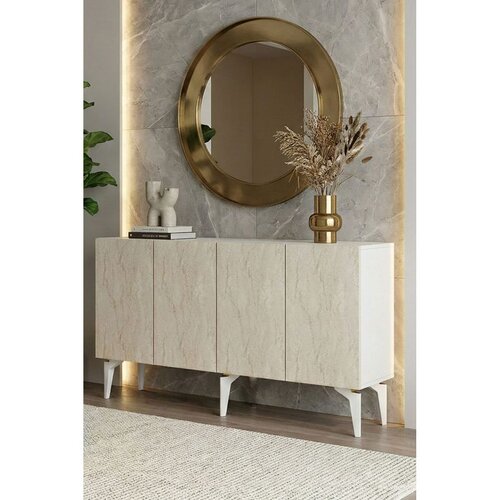 Hanah home komoda Lipa 150, 125 cm, bela / travertin Cene