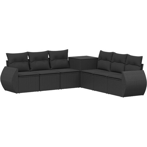  Set sofe 7 kom. Crna 243 x 243 x 85 cm Poli Rattan i čelik Slike