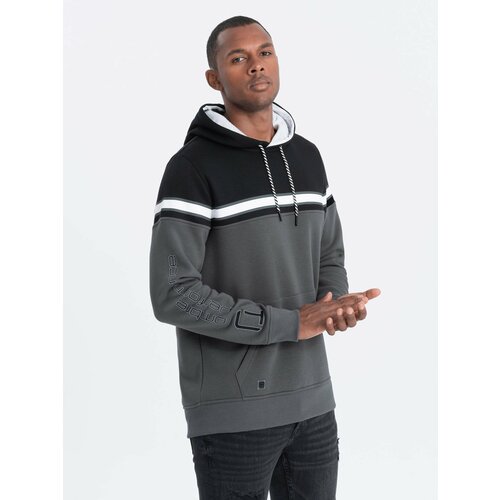 Ombre Men's tri-color hoodie - gray Slike