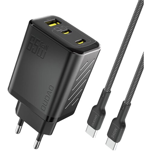 Dudao 65W STENSKI POLNILEC ZA TELEFONE 1 USB-C S KABLOM, (5000337829) Slike