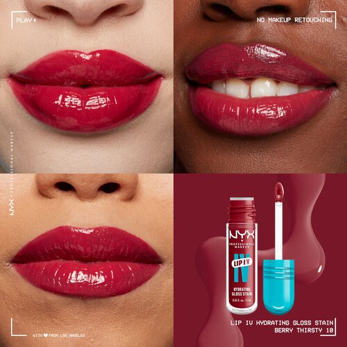 NYX Professional Makeup Lip I.V. Hydrating Gloss Stain glos za ustnice 5 ml odtenek 10 Berry Thirsty Slike