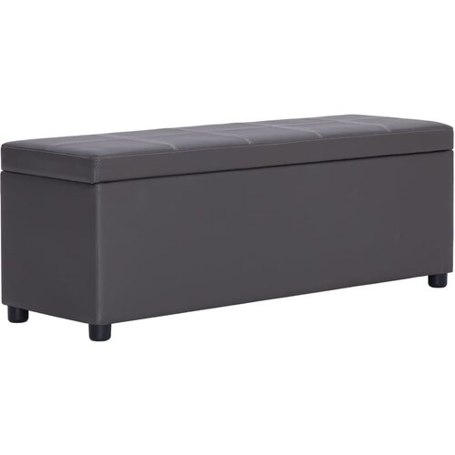 VidaXL Klupa s pretincem za pohranu od umjetne kože 116 cm siva Slike