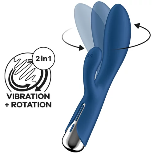 Satisfyer Vibes Spinning Rabbit 1 - vibrator s rotirajućom klitorisnom rukom (plavi)