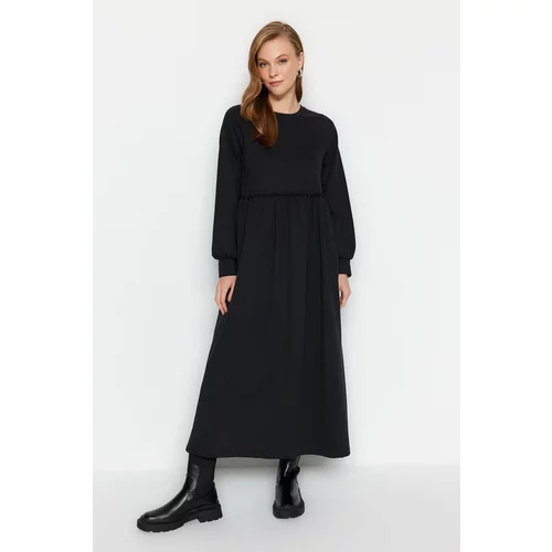Trendyol Black Cutout Waist Knitted Dress