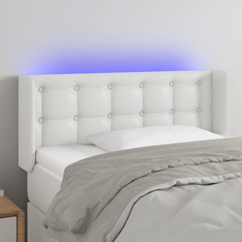 VidaXL LED uzglavlje bijelo 93x16x78/88 cm od umjetne kože Slike