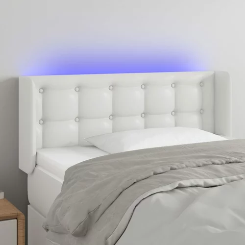 vidaXL LED uzglavlje bijelo 93x16x78/88 cm od umjetne kože
