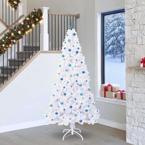  Umjetno božićno drvce s stalakom Bijelo 240 cm PVC i čelik Cene