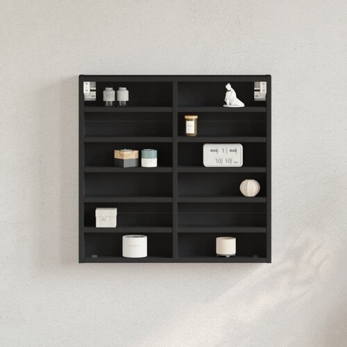 vidaXL Vitrina črna 60x8,5x58 cm inženirski les Cene