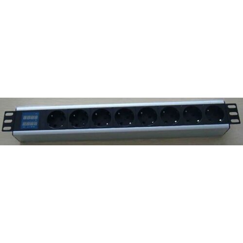 Netiks 230V razvodni PDU panel 19&amp;quot; 1U sa 8 utičnih mesta, voltmetrom PDU-8SAV-1U Slike