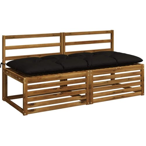  Jastučići za klupe VIANEN 2 kom. 100% poliester Crna - Crna 140 x 60 x 12 cm Slike