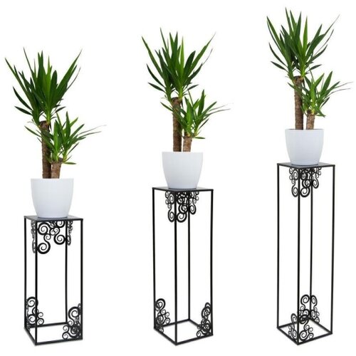  Stalak za cveće 60x24 cm, elegantne crne boje Slike