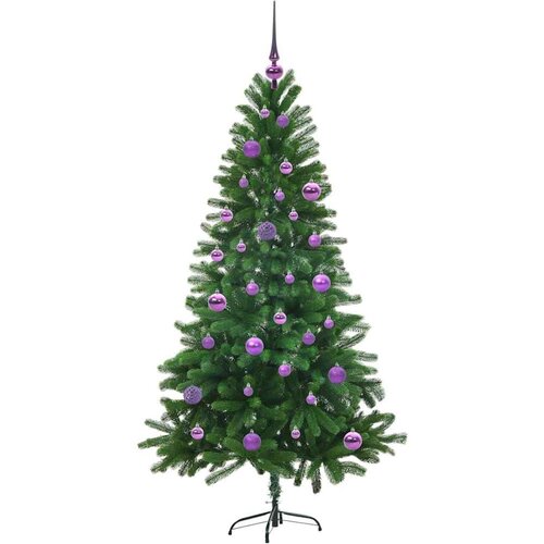  Božićno drvce s 150 LED svjetlima s stalakom Zelena 150 cm PE Slike