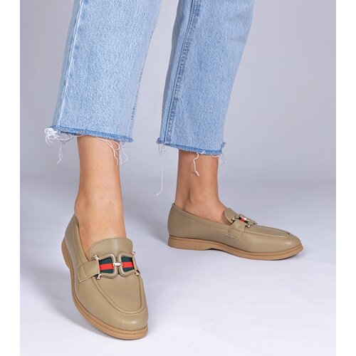 Gemre Green eco-leather moccasins with Kalenda ornament Cijene