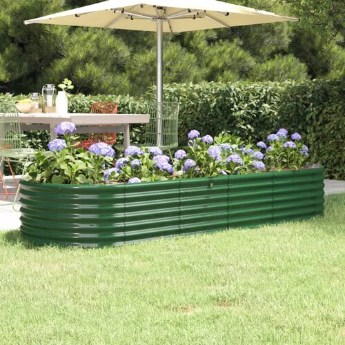 vidaXL visoka greda iz prašno premazanega jekla 224x80x36 cm zelena Cene