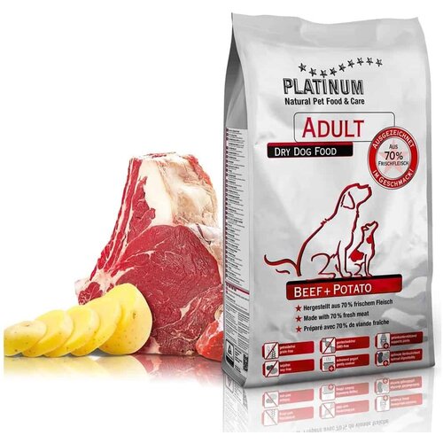 Platinum adult hrana za pse, ukus govedine i krompira, 5kg Cene