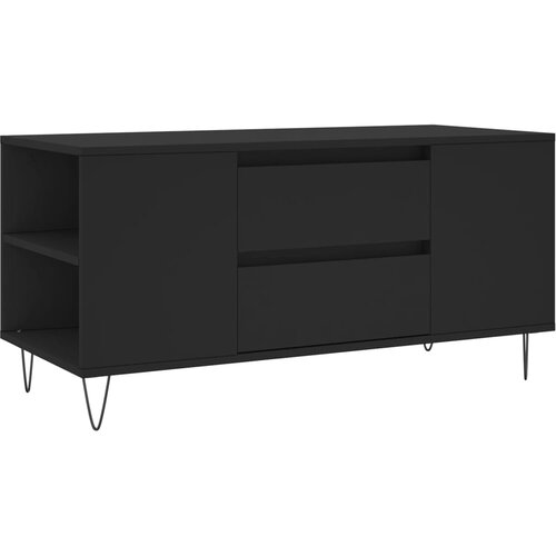 Maison Chic Klubska mizica - kavna mizica - Nizka mizica črna 102x44,5x50 cm inženirski les, (21753983) Slike