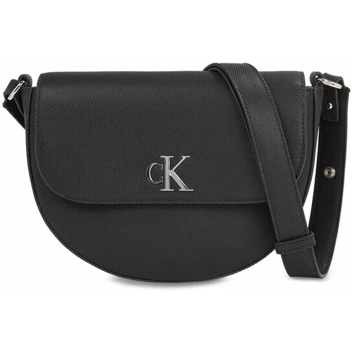 Calvin Klein Jeans Ročna torba Minimal Monogram Saddle Bag22 T K60K611961 Črna