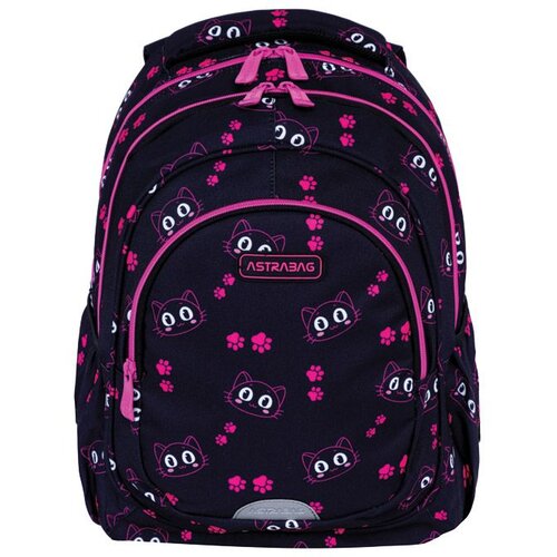 Astrabag Ranac đački anatomski 3zipa AB330 Cat's Eyes 502024051 crno-roze Cene
