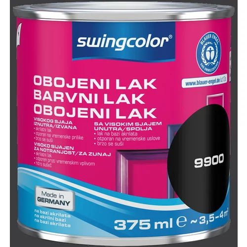 SWINGCOLOR Visokosijoči barvani lak 2 v 1 (barva: črna; 375 ml)