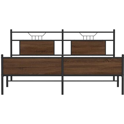 VidaXL Metalni okvir kreveta bez madraca smeđa boja hrasta 160x200 cm Slike