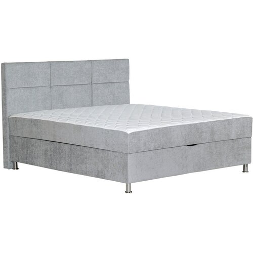 Time POSTELJA Z VZMETNICO 140 cm x 200 cm , les, tekstil, leseni material svetlo siva Slike