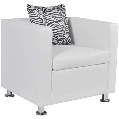  242213 Armchair White Faux Leather Cijene