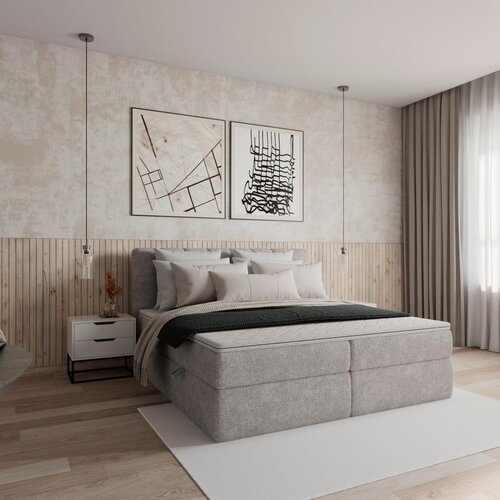 Bessagi Home Postelja Z Vzmetnico Mala, 180x200, Siva, Z Nadvložkom Cene