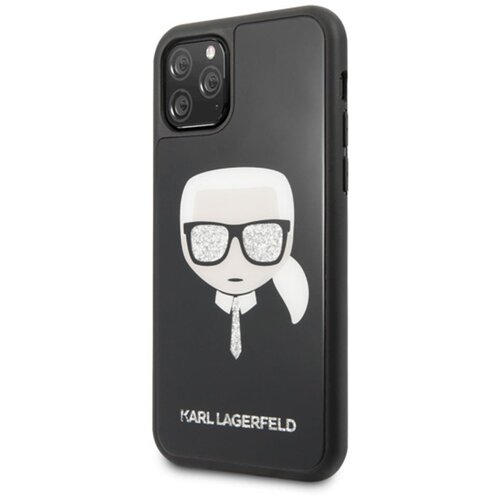 Maska za telefon karl lagerfeld double layers glitter head za iphone 11 pro 5.8 crna (KLHCN58DLHBK) Slike