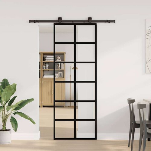 vidaXL Klizna vrata s priborom 76 x 205 cm od ESG stakla i aluminija Cijene